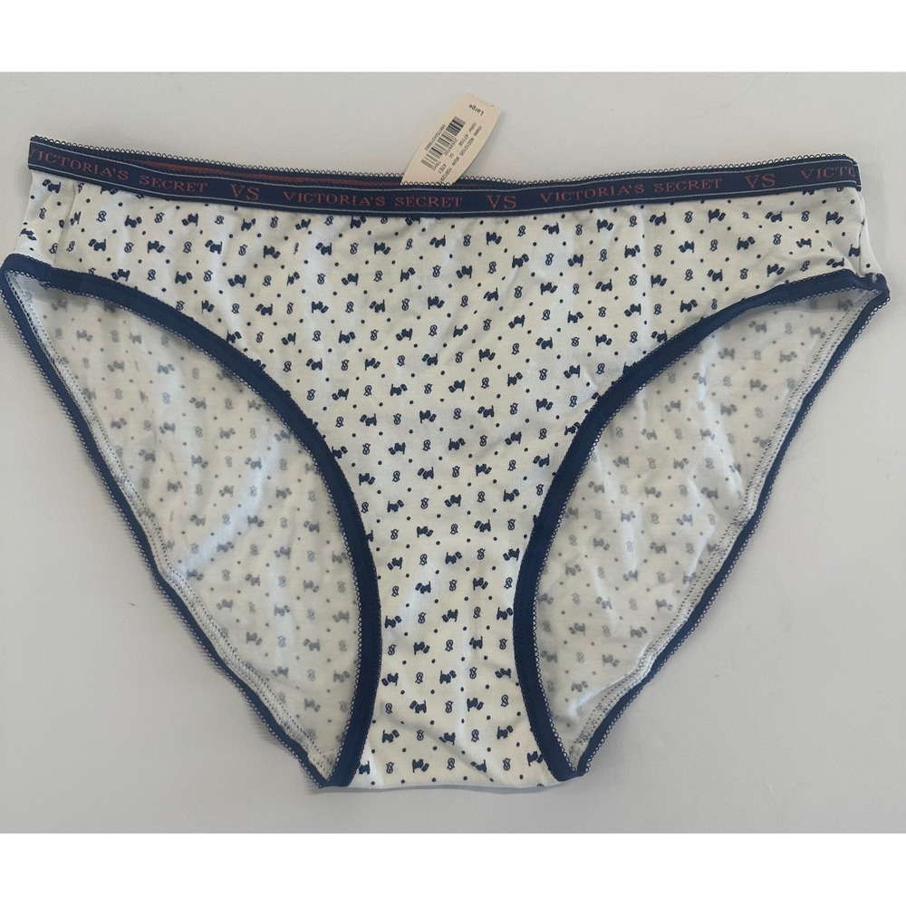 Victoria's Secret Bikini Panties L NWT 2010 Cotton Logo Waistband 10812915